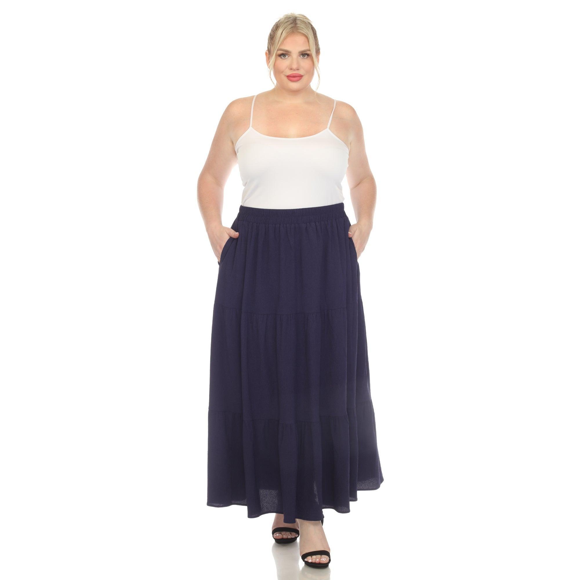 Pleated Tiered Maxi Skirt - Plus Product Image