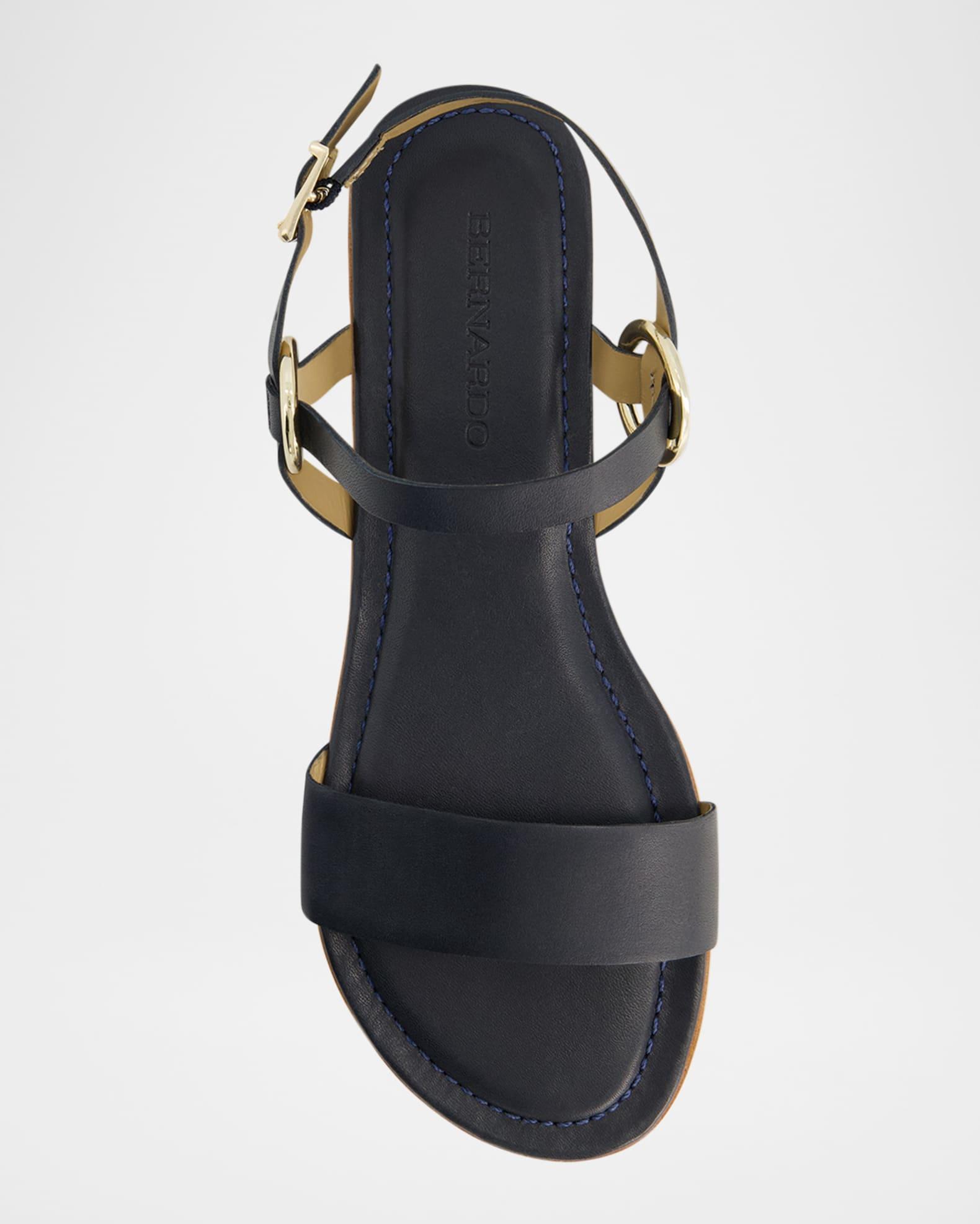 Henre Leather Flat Slingback Sandals Product Image