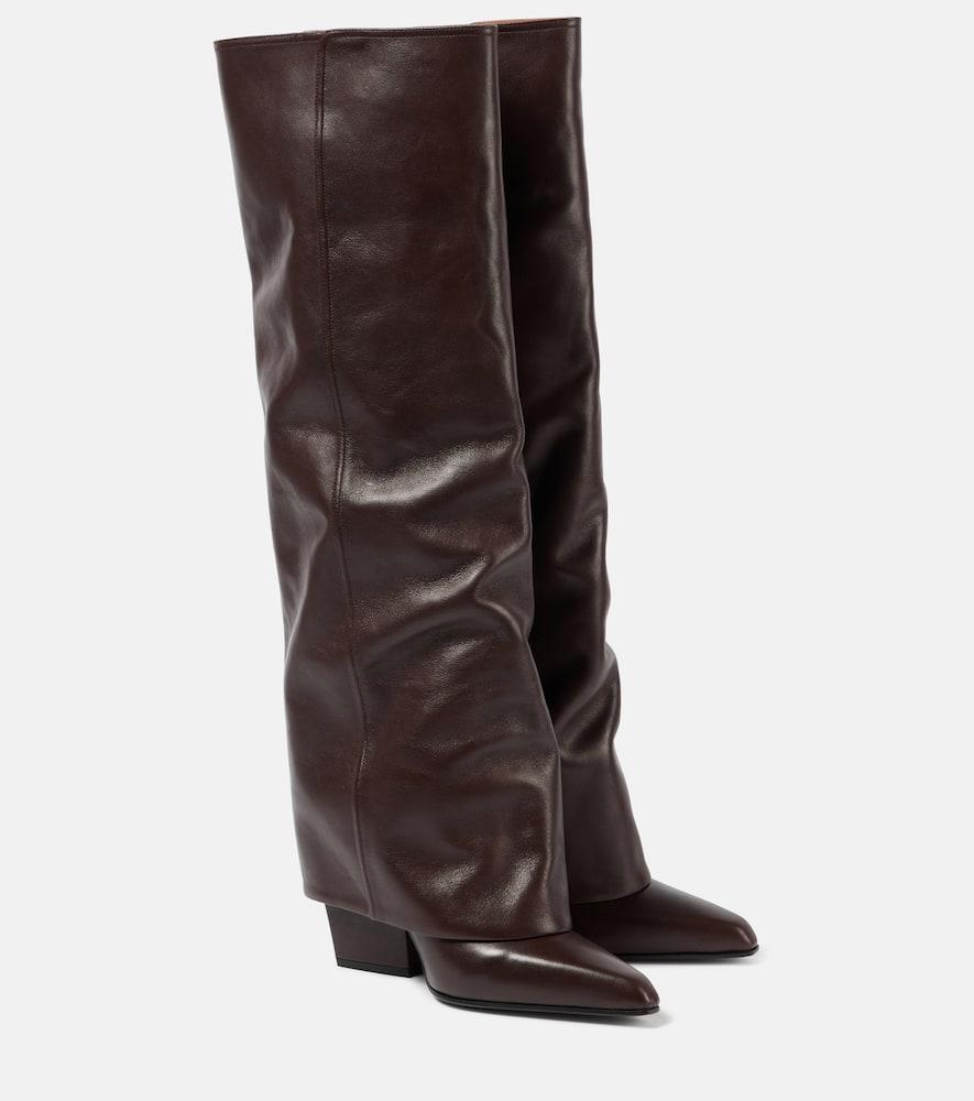 90mm Leather Boots In Brown Product Image