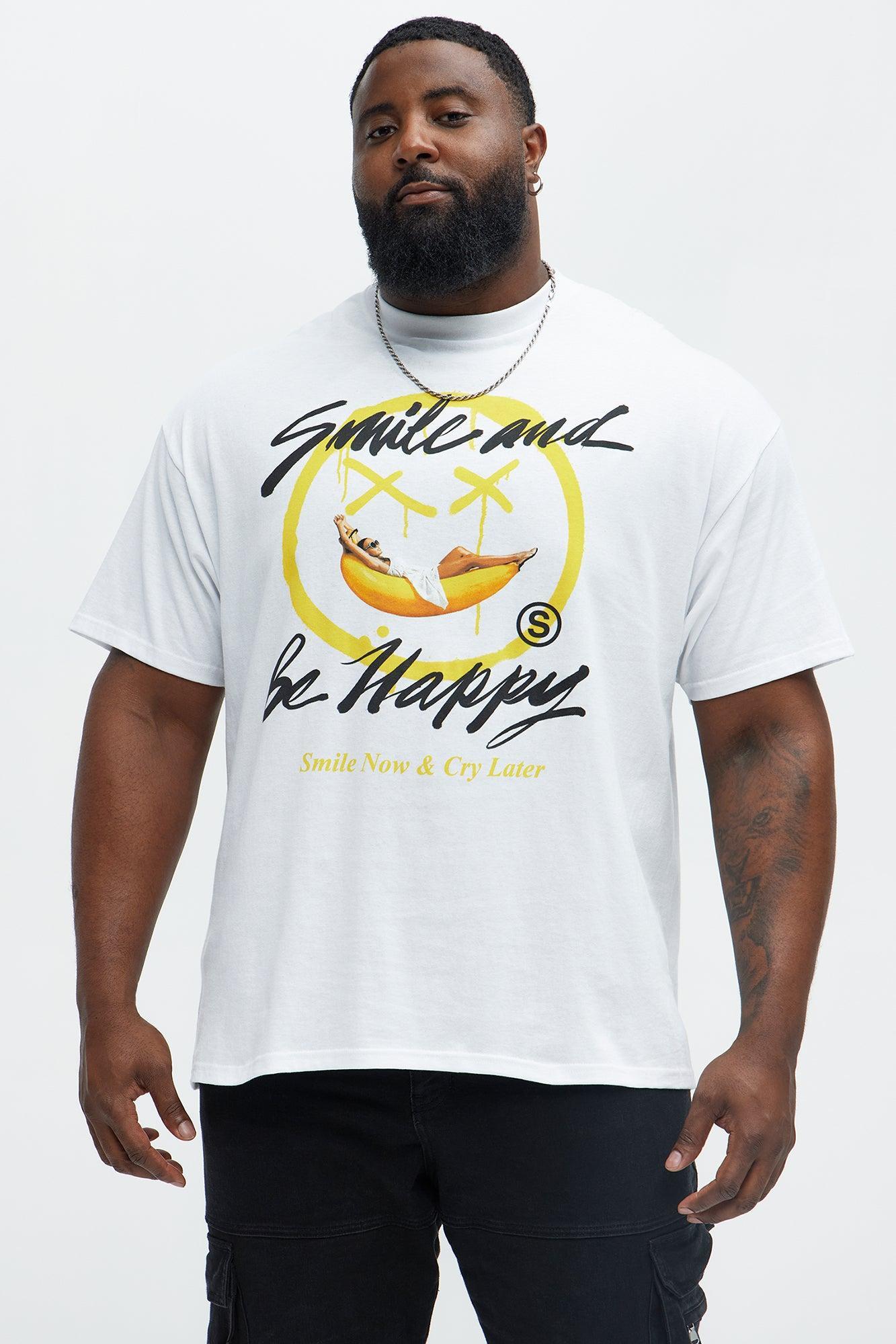 Smile And Be Happy Short Sleeve Tee - White Product Image