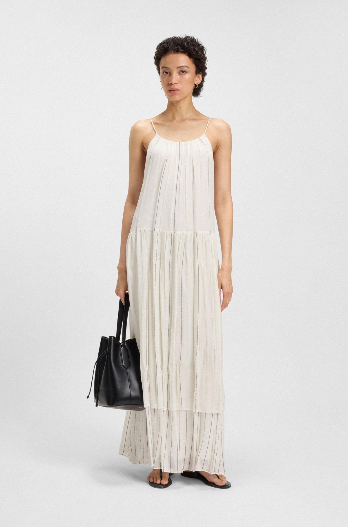 Leather sandals with metallic Double B monogram Product Image