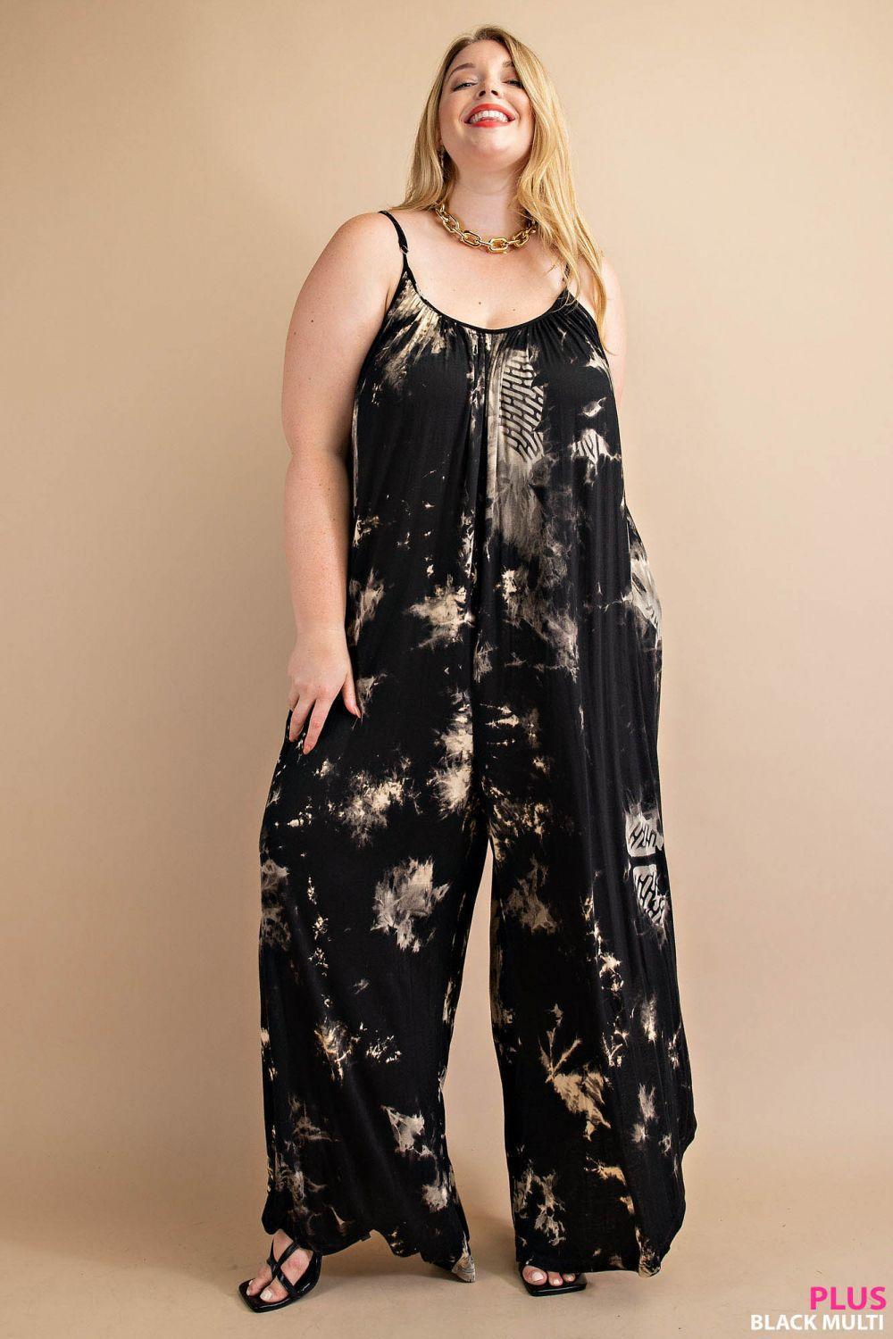 Louisa Tie Dye Harem Jumpsuit - Plus Only! Product Image