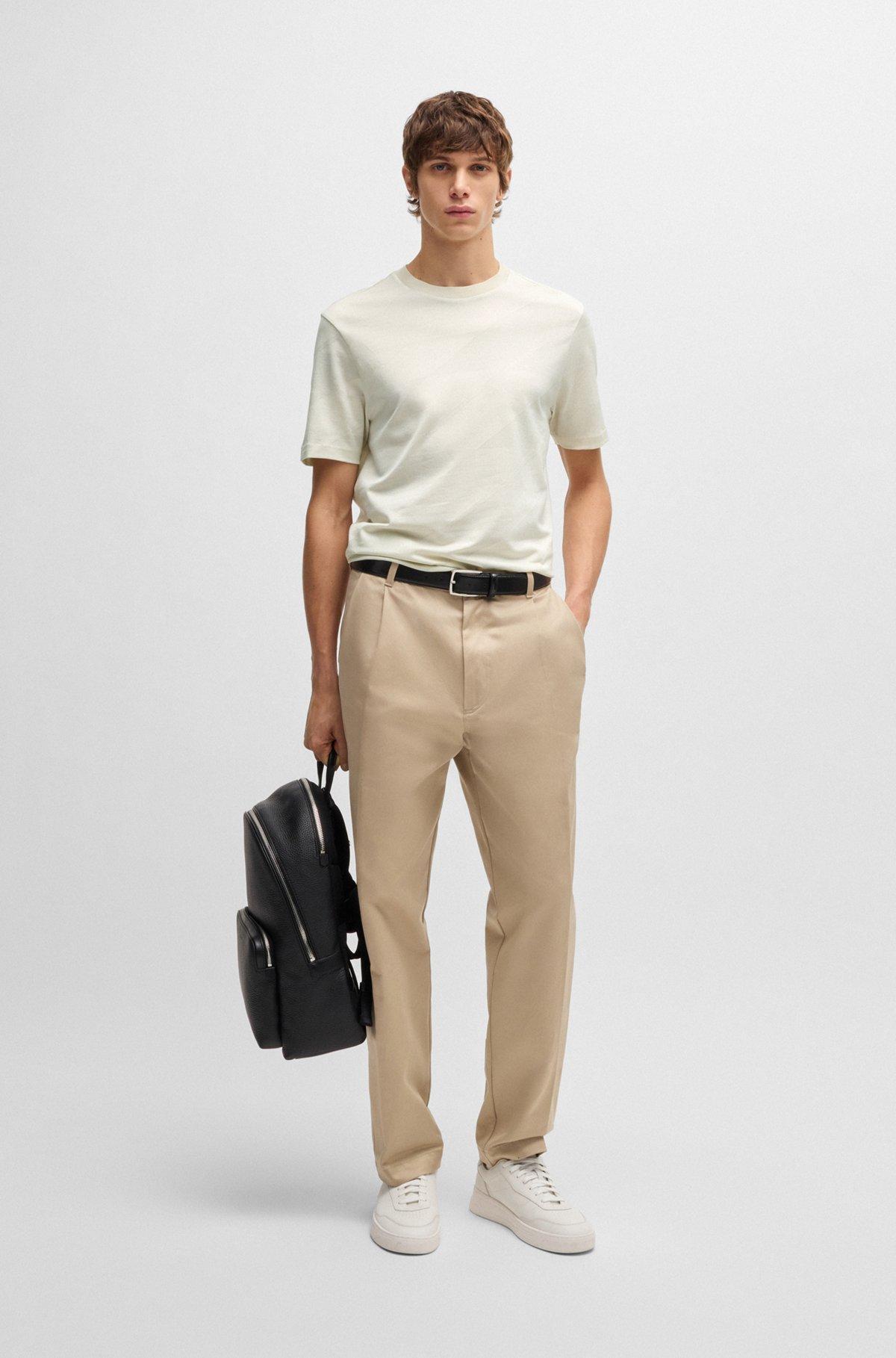  Mercerized-cotton T-shirt with two-tone jacquard Product Image