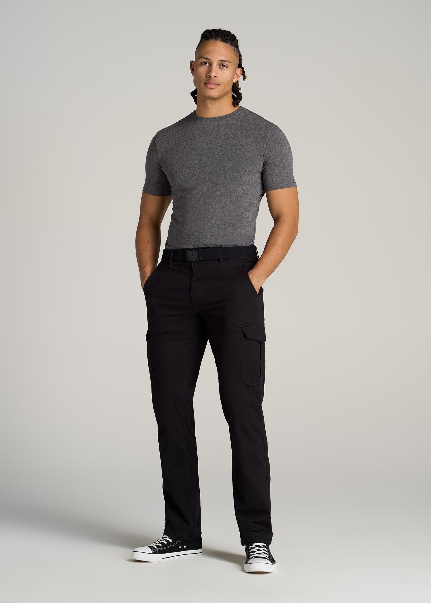 The Essential SLIM-FIT Crewneck Tee for Tall Men in Charcoal Mix Product Image