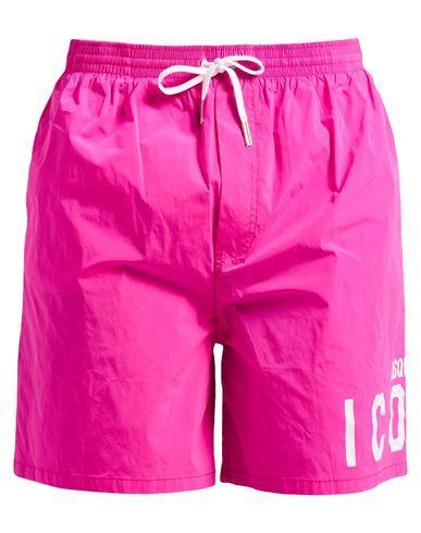 DSQUARED2 Man Swim Trunks Fuchsia Size 38 Polyamide, Elastane In Pink Product Image