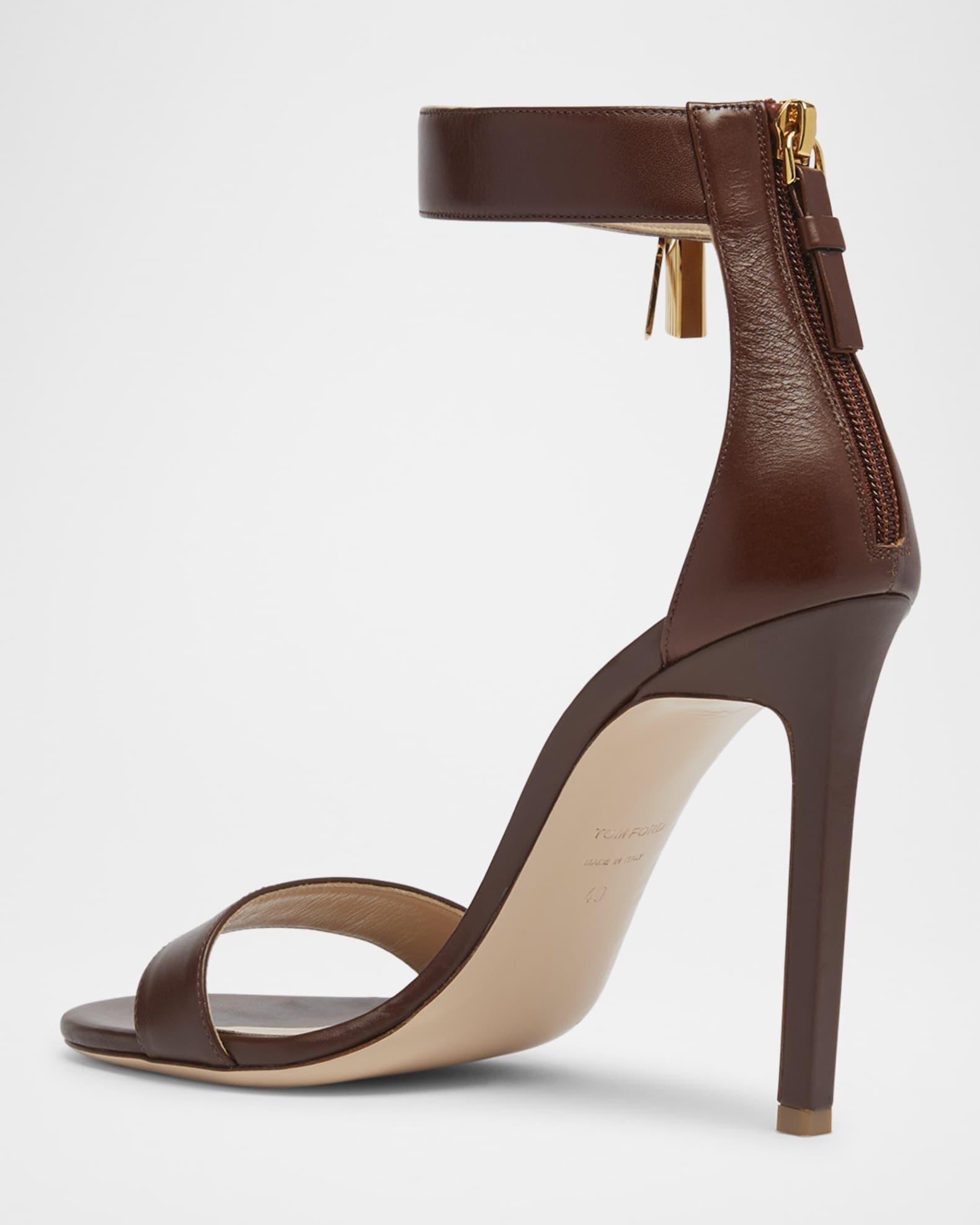 Leather Stiletto Sandals with Padlock Product Image