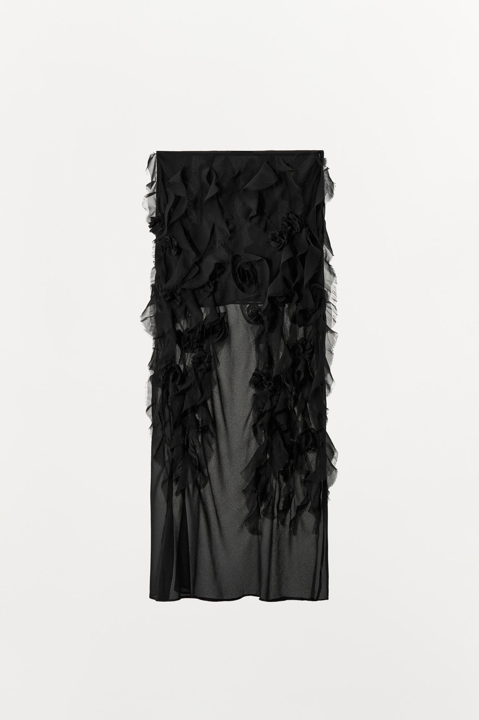 EMBOSSED FLOWER MIDI SKIRT Product Image