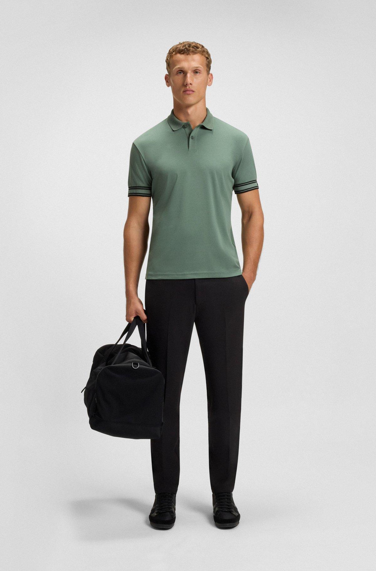Cotton Three Button Polo - Black Product Image