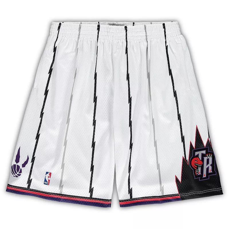 Men's Mitchell & Ness White Toronto Raptors Big & Tall Hardwood Classics Team Swingman Shorts,  Product Image