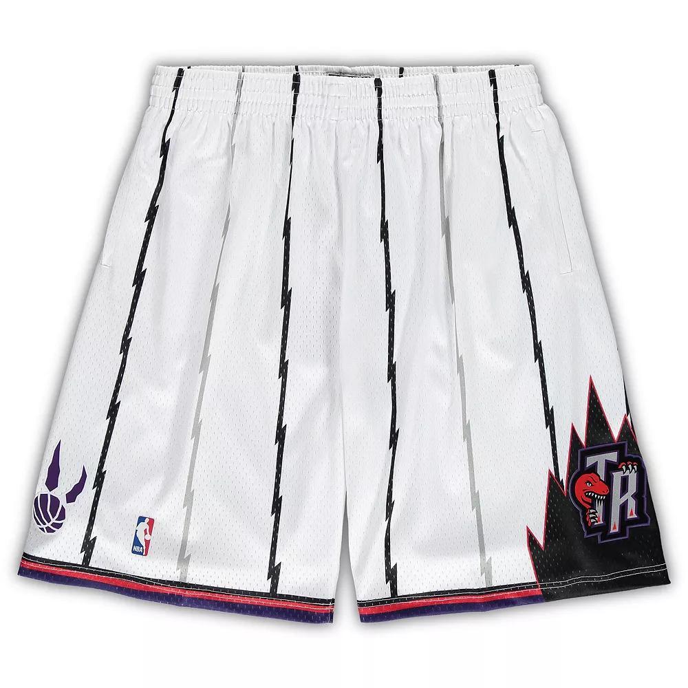 Men's Mitchell & Ness White Toronto Raptors Big & Tall Hardwood Classics Team Swingman Shorts,  Product Image