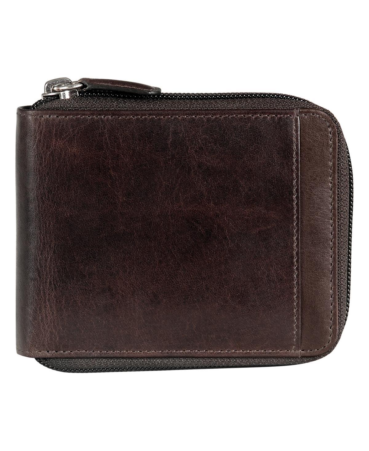 Mancini Casablanca Collection Mens Rfid Secure Center Zippered Wallet with Removable Passcase Product Image