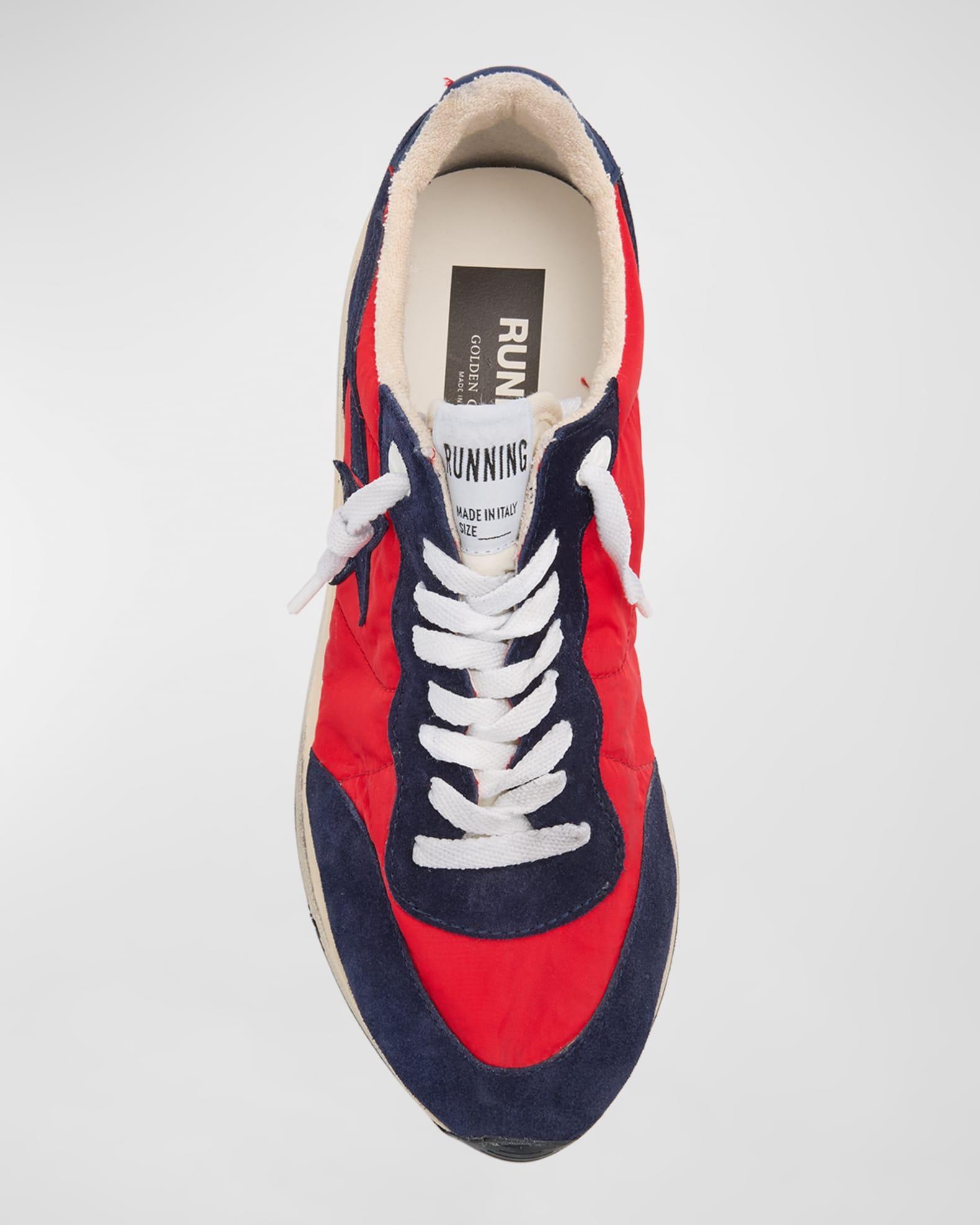 Men's Running Sole Nylon and Suede Runner Sneakers Product Image