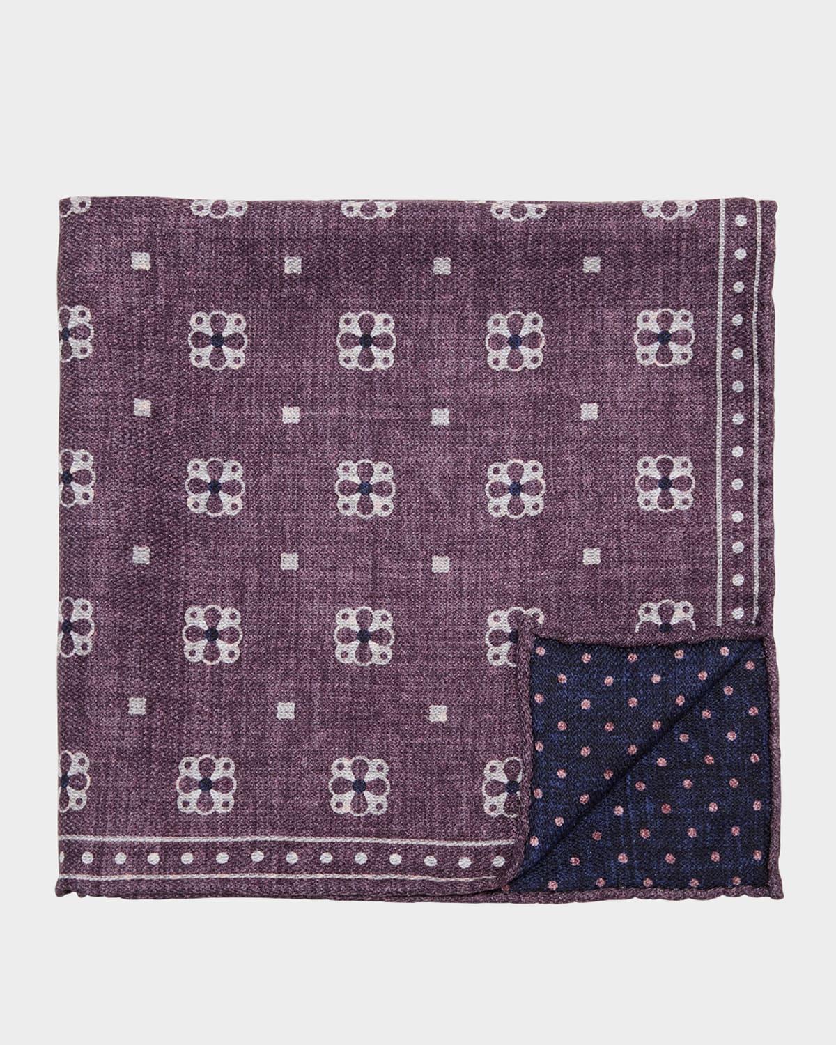 Mens Silk Geometric Pocket Square Product Image