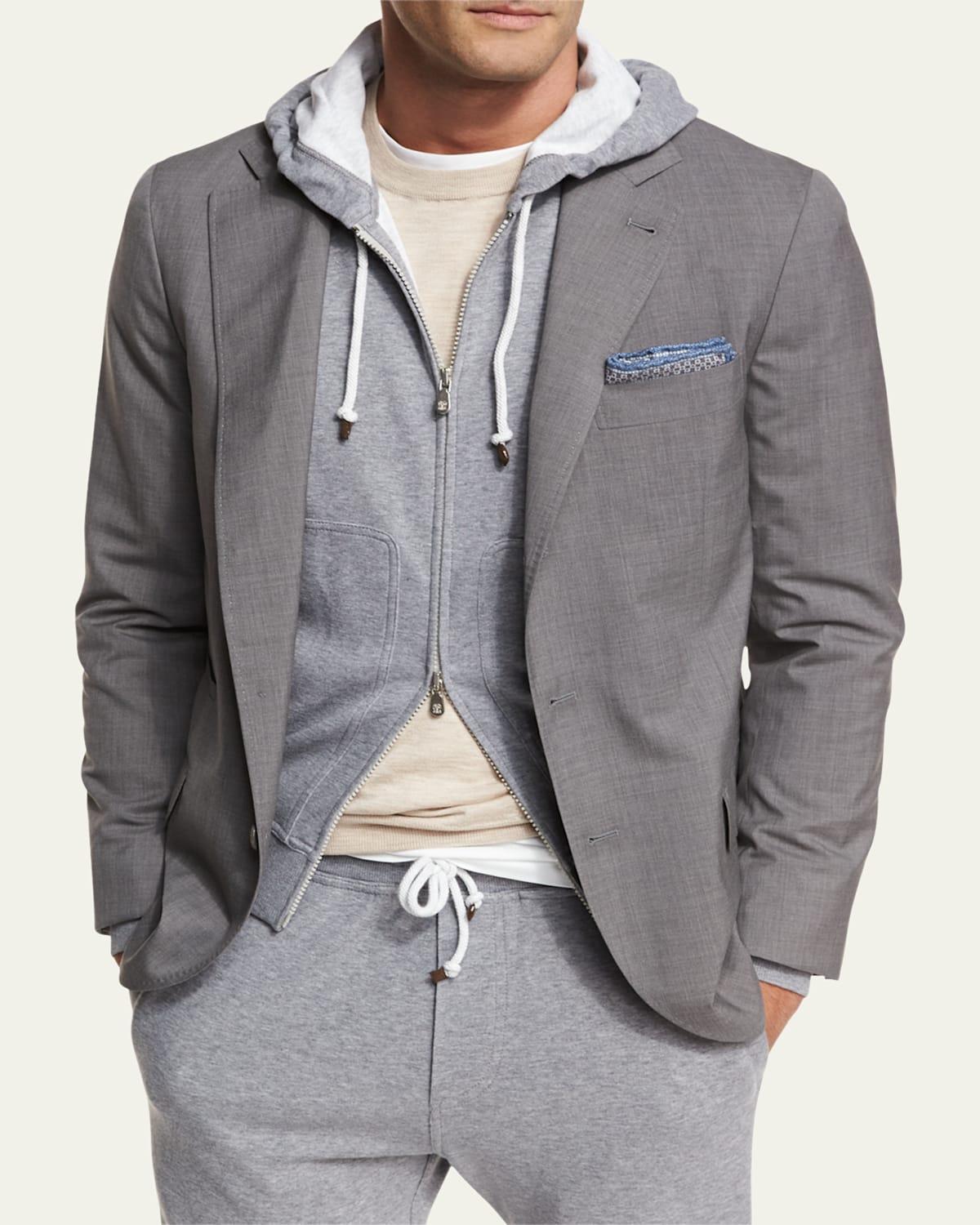 Men's Super 150s Lightweight Wool and Silk Blazer Product Image