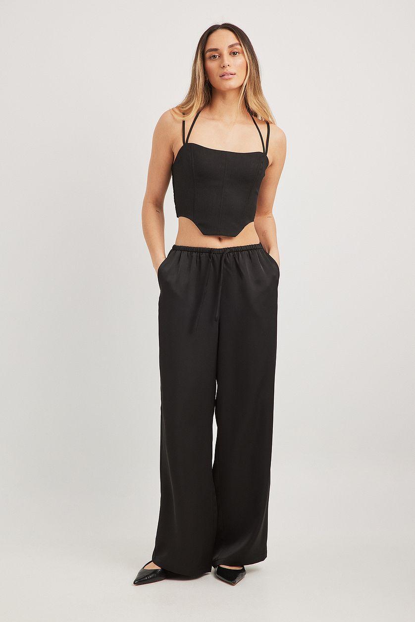 Smock Back Strap Detail Corset Top Product Image