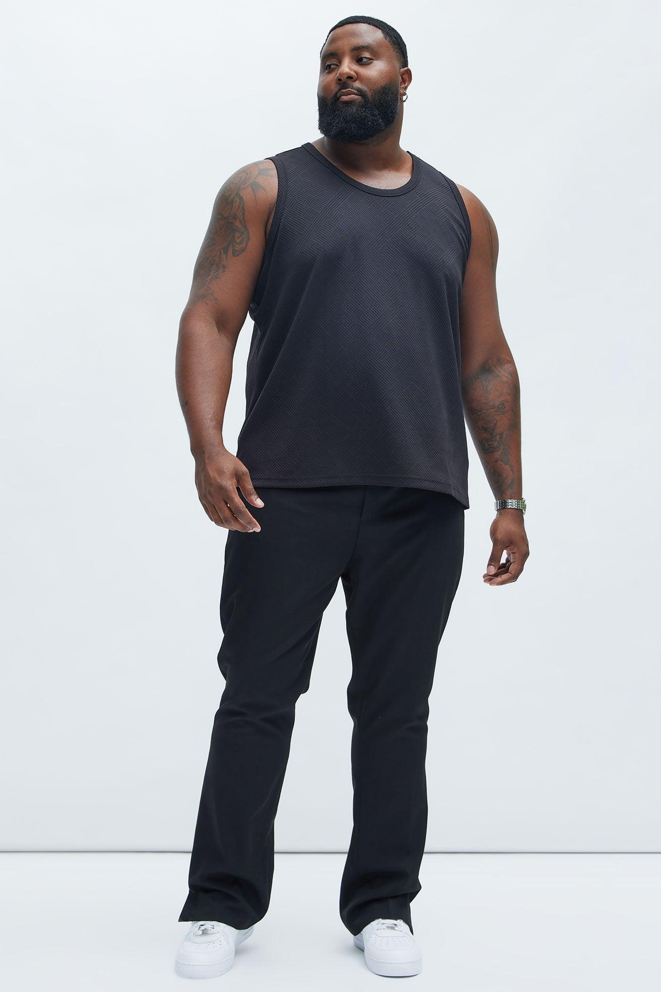 Easton Geo Textured Relaxed Tank Top - Black Product Image