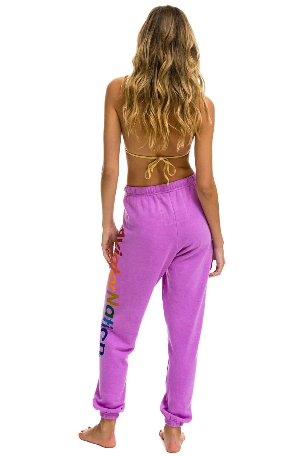 AVIATOR NATION HAMPTONS SWEATPANTS - NEON PURPLE Female Product Image