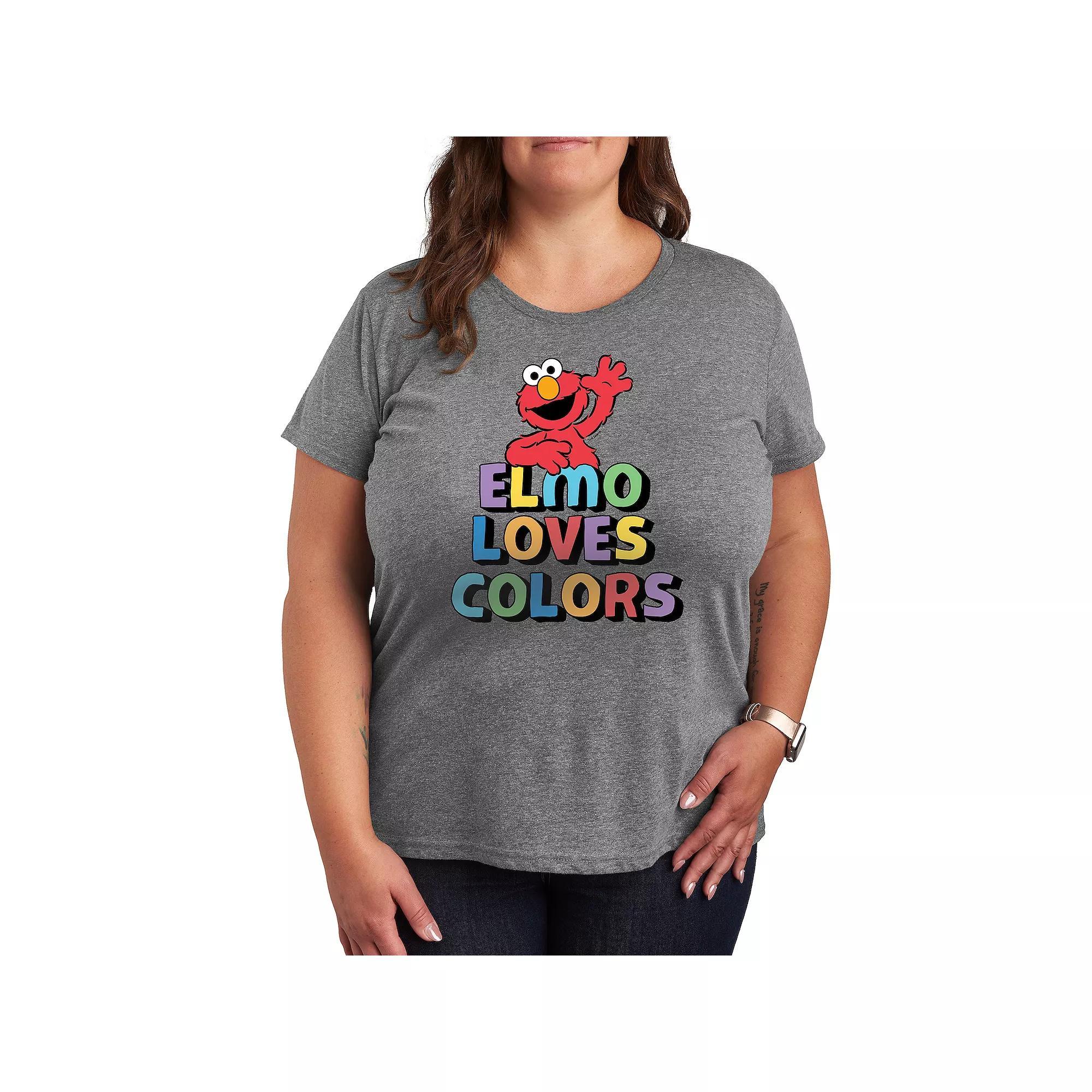 Plus Sesame Street Elmo Colors Graphic Tee, Women's,  Product Image
