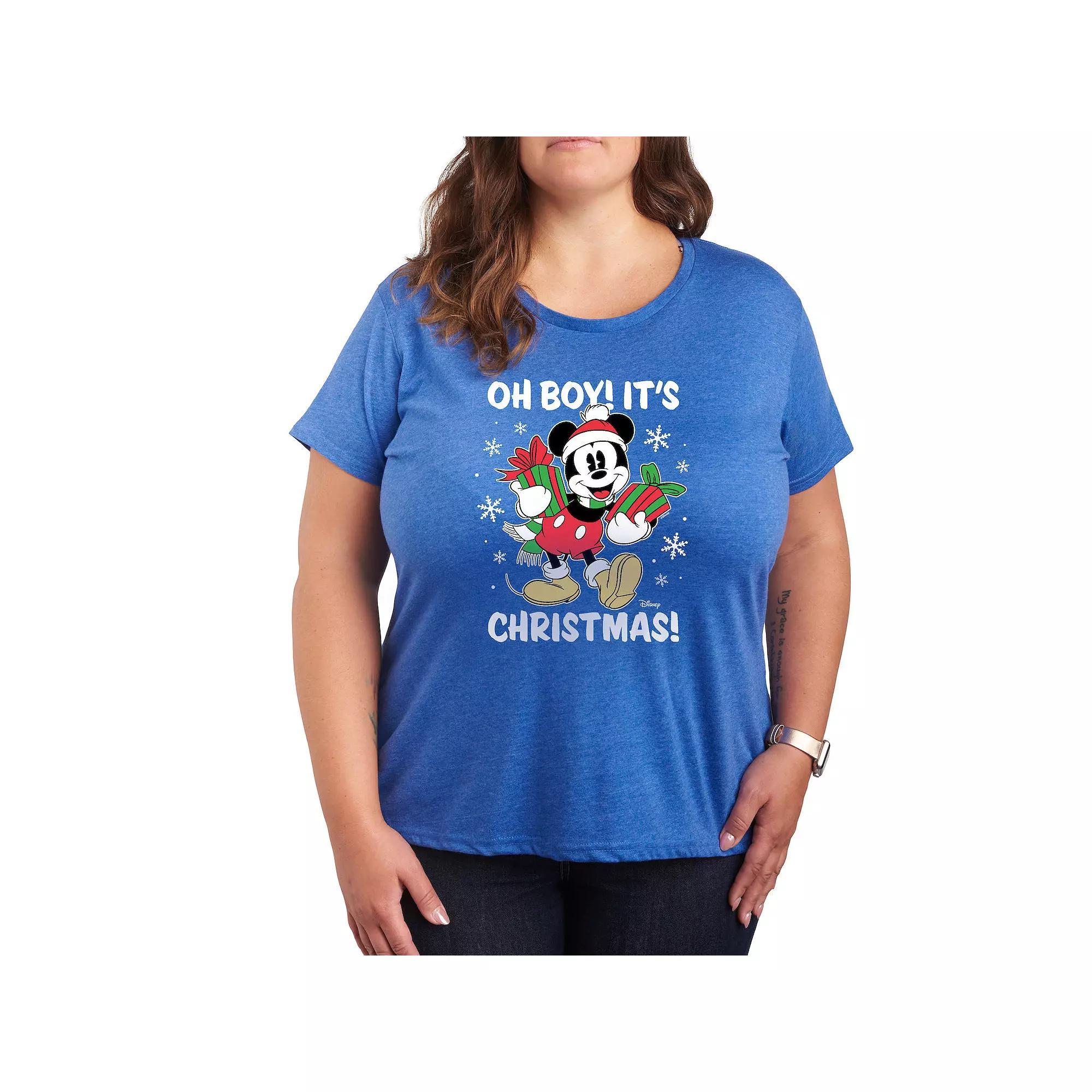 Disney's Mickey Mouse Plus Oh Boy It's Christmas Graphic Tee, Women's,  Product Image