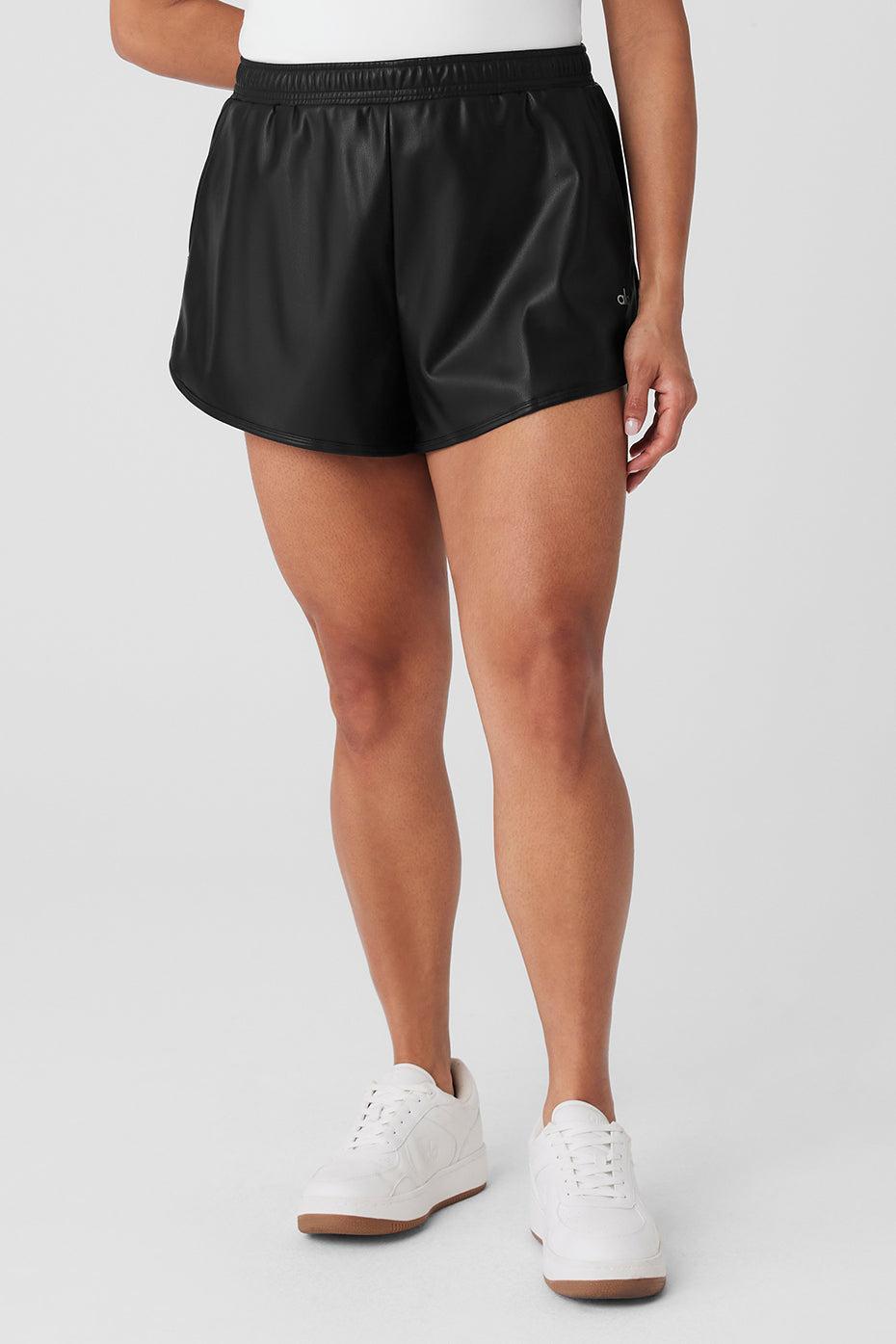 Faux Leather Power Hour Short - Black Product Image