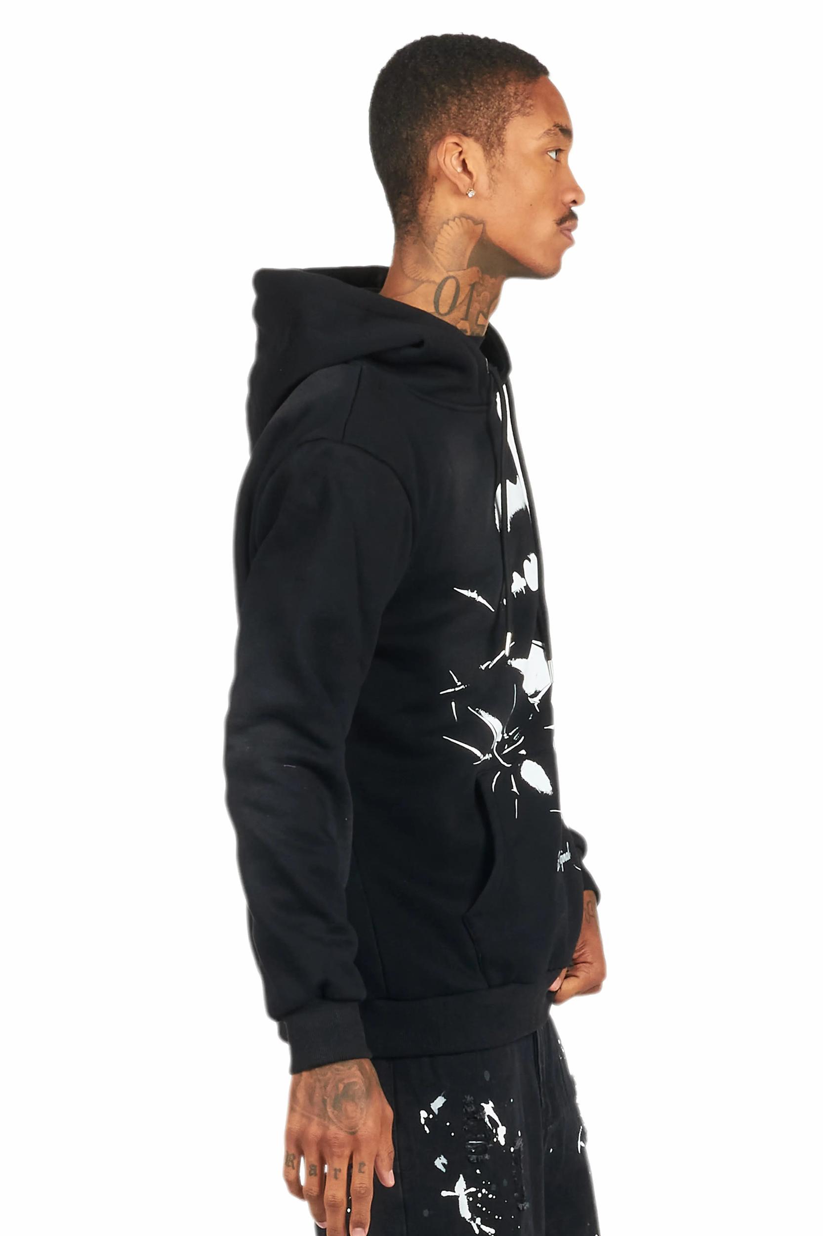 Schmear Black Graphic Hoodie Male Product Image