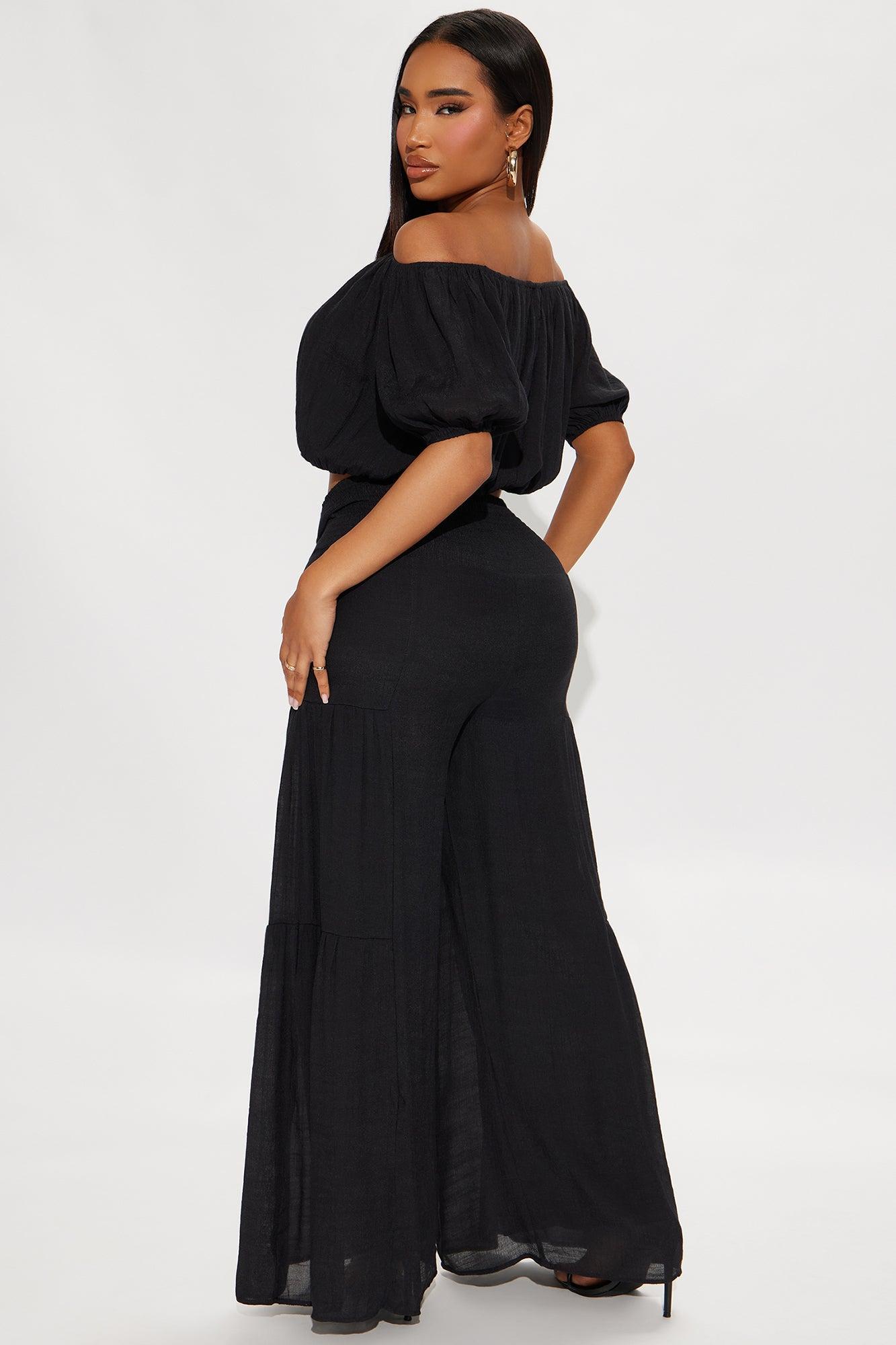 Take Me On A Vacay Pant Set - Black Product Image