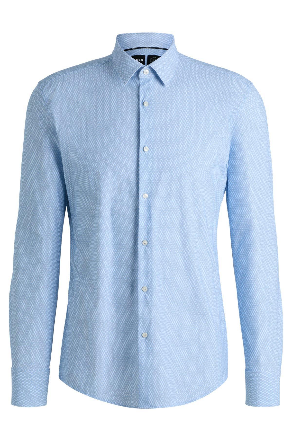 Slim-fit shirt in printed performance-stretch jersey Product Image