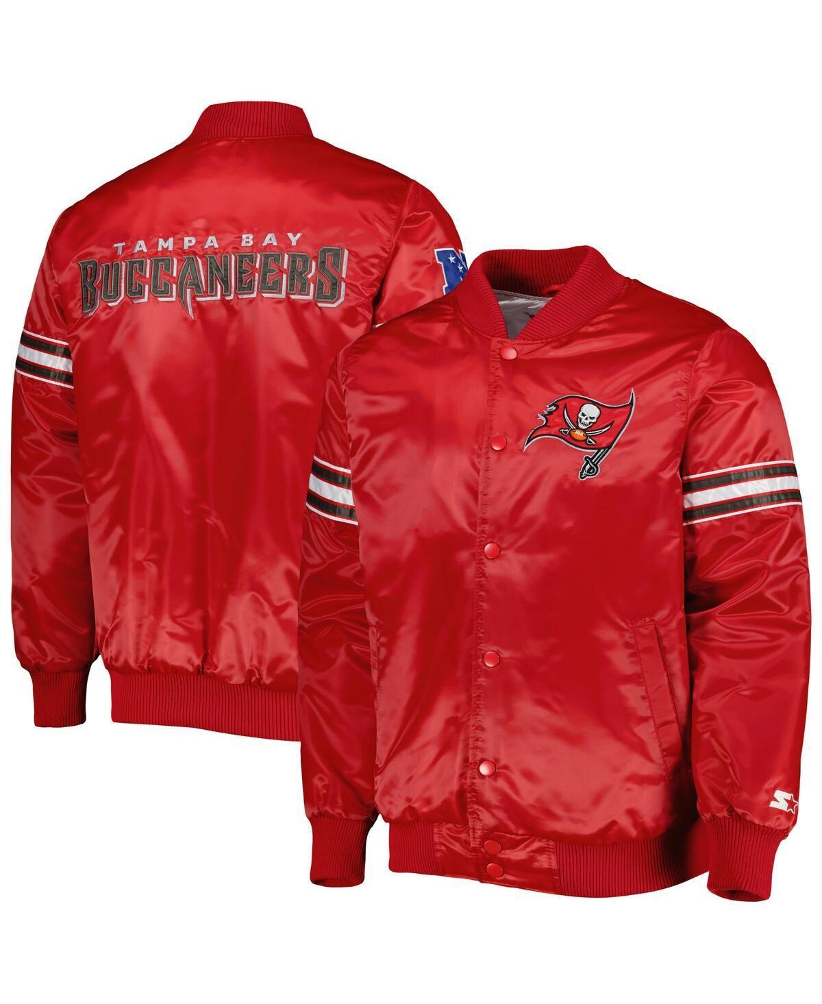 Men's Starter Red Tampa Bay Buccaneers The Pick and Roll Full-Snap Jacket, Size: Large Product Image