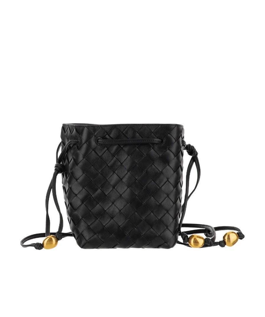 BOTTEGA VENETA Small Intrecciato Bucket Bag In Nero Product Image