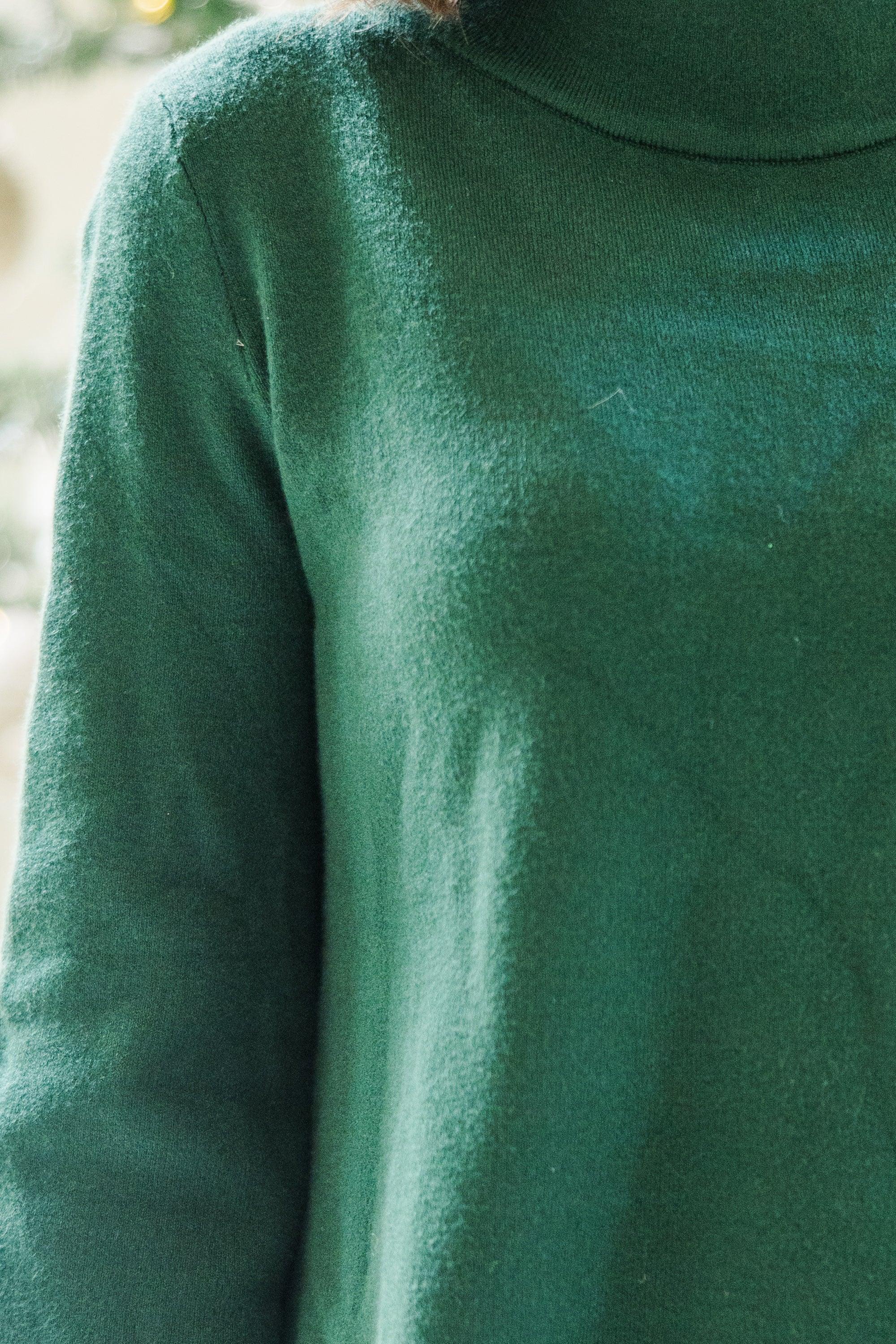 Just A Feeling Emerald Green Mock Neck Sweater Female Product Image