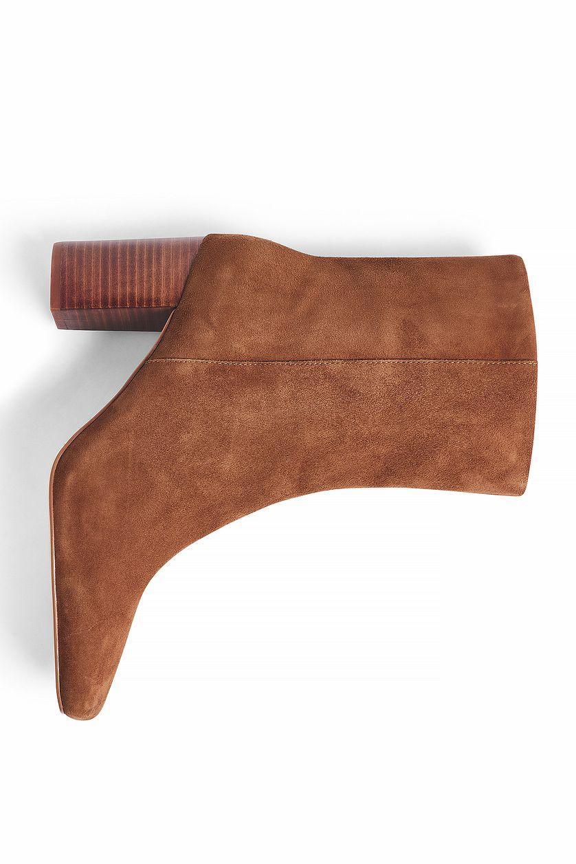 Squared Toe Leather Ankle Boots Product Image