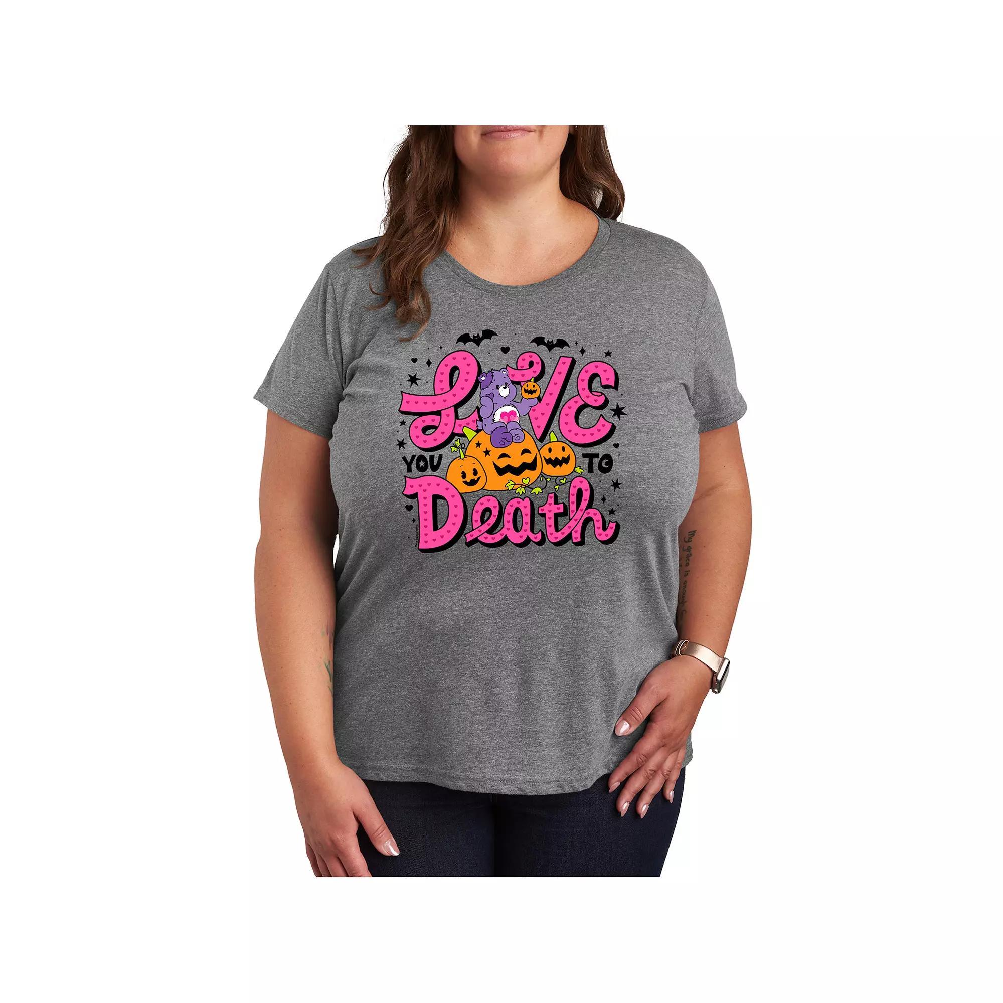 Plus Size Care Bears Halloween Love You To Death Graphic Tee, Women's, Size: 1XL, Grey Gray Product Image