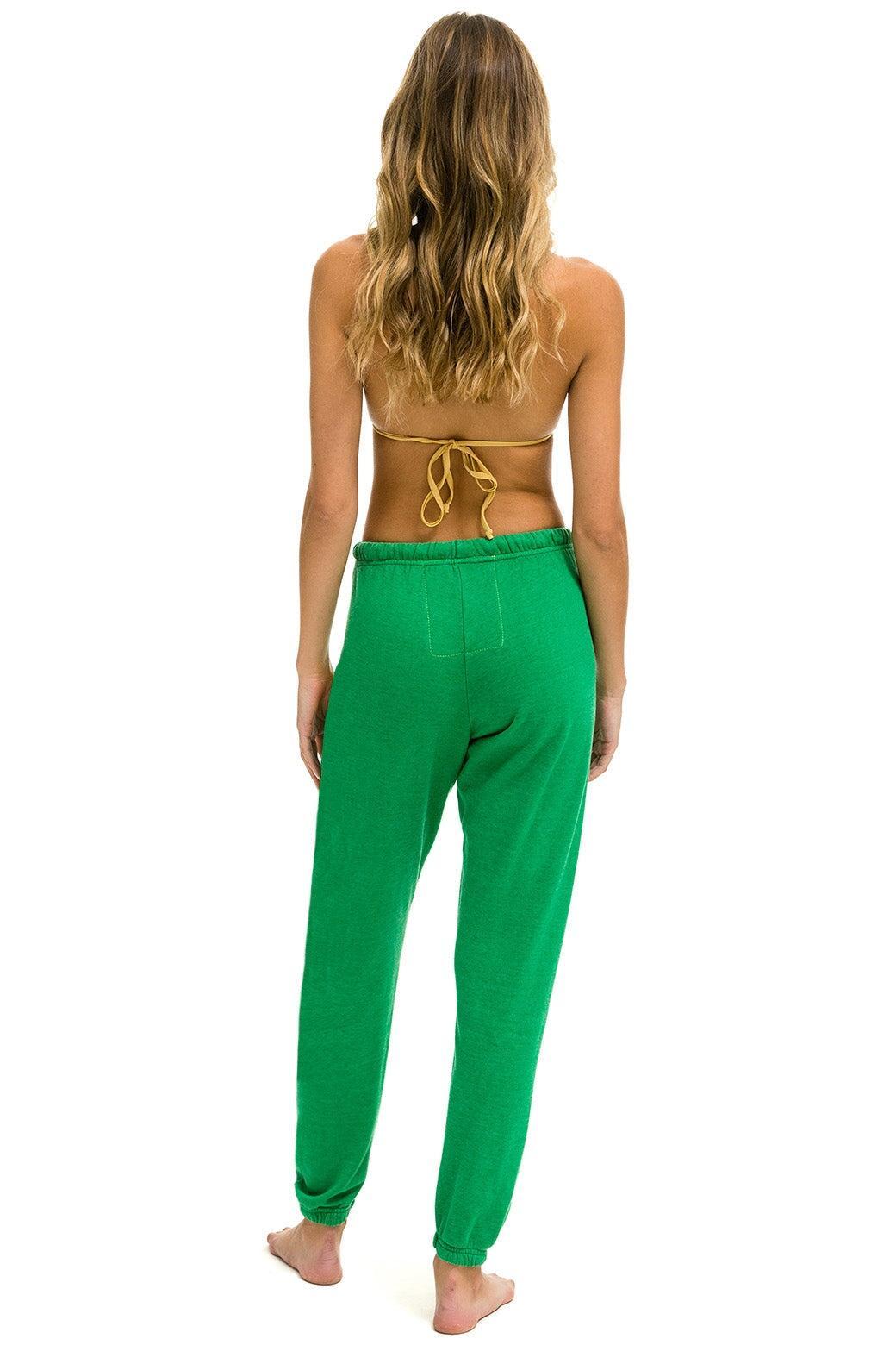 RIDE LOGO WHITE SWEATPANTS - KELLY GREEN Female Product Image