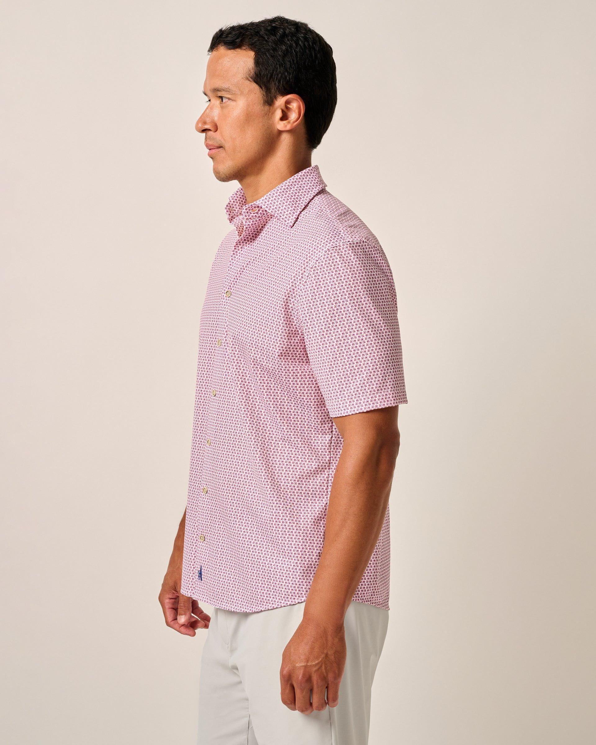 johnnie-O Short Sleeve Hangin Out Knit Button Up Shirt - Caspian Product Image