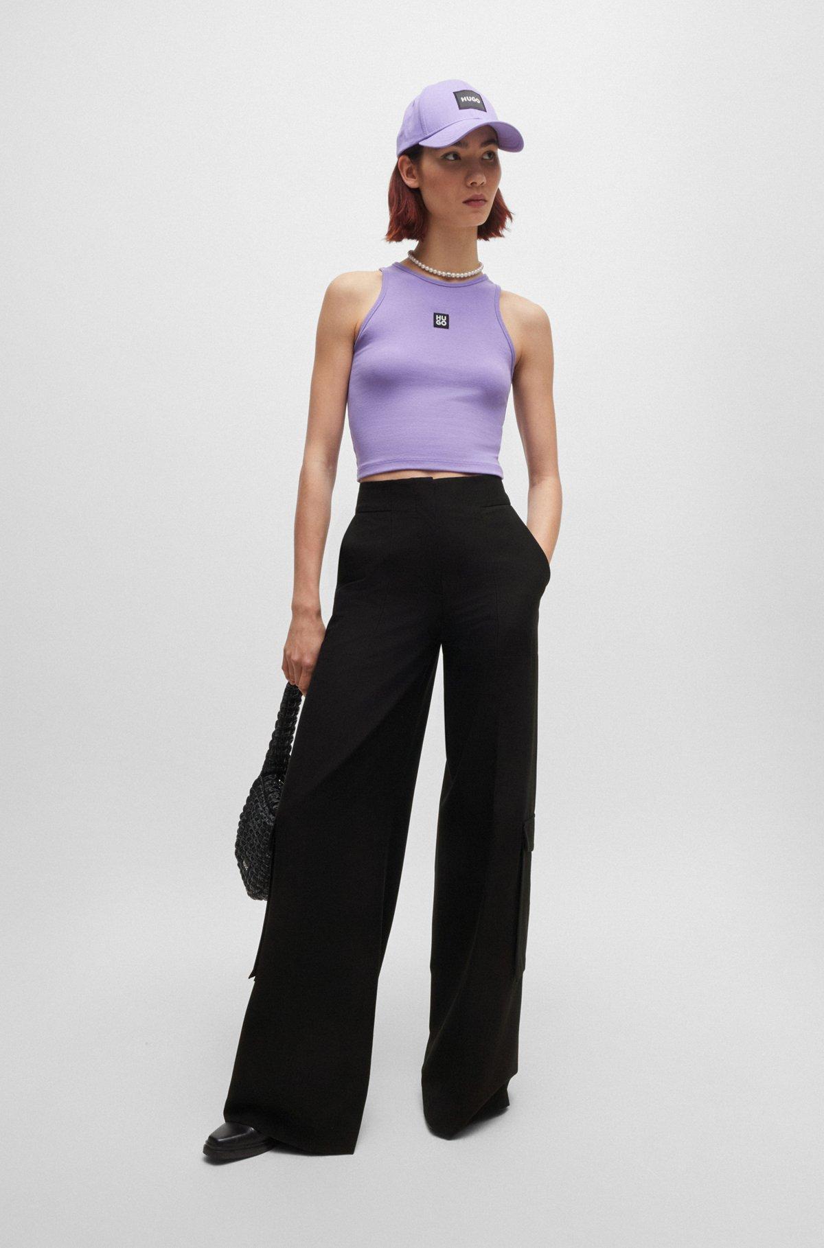 Regular-fit cargo trousers with wide leg Product Image