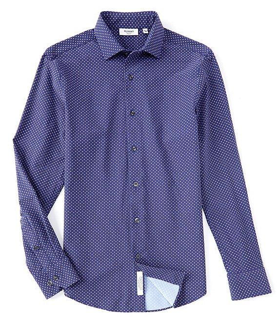 Murano Collezione Canclini Slim-Fit Square Pattern Long-Sleeve Techno Shirt Product Image