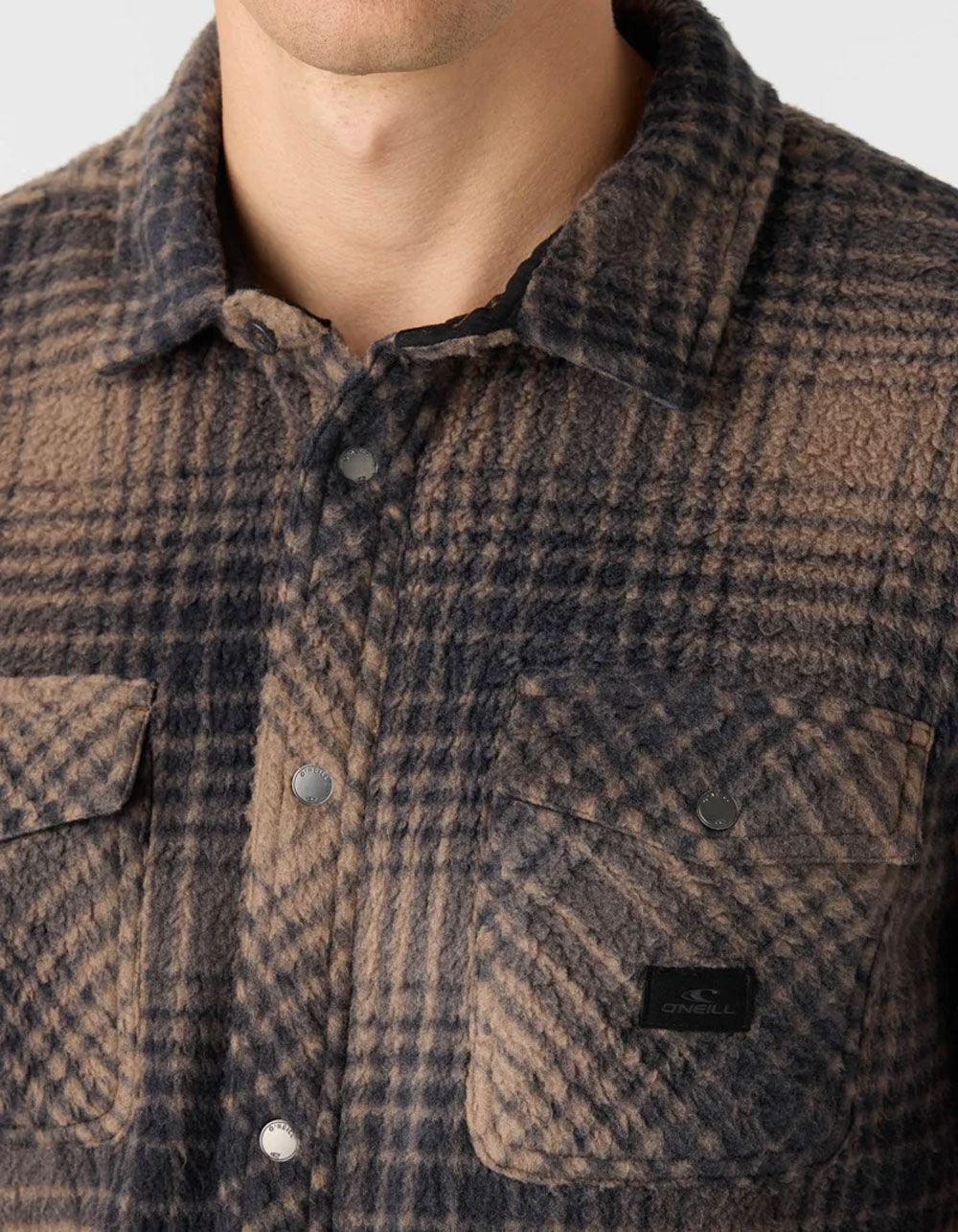 O'NEILL Glacier Plaid High Pile Superfleece Mens Flannel - CHOCOLATE Product Image
