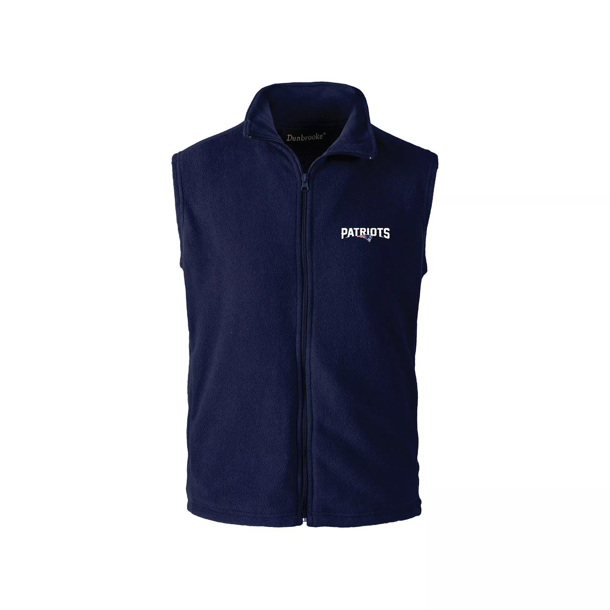 Men's Navy New England Patriots Houston Fleece Full-Zip Vest,  Product Image