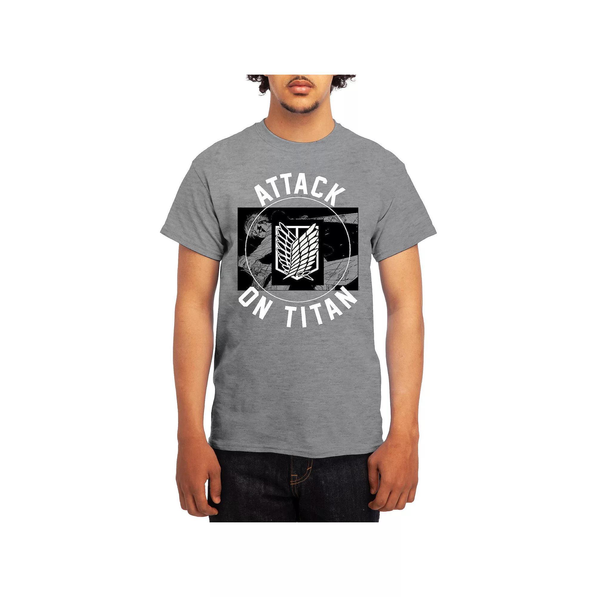 Men's Attack on Titan Circle Emblem Sword Tee, Size: Medium, Grey Product Image