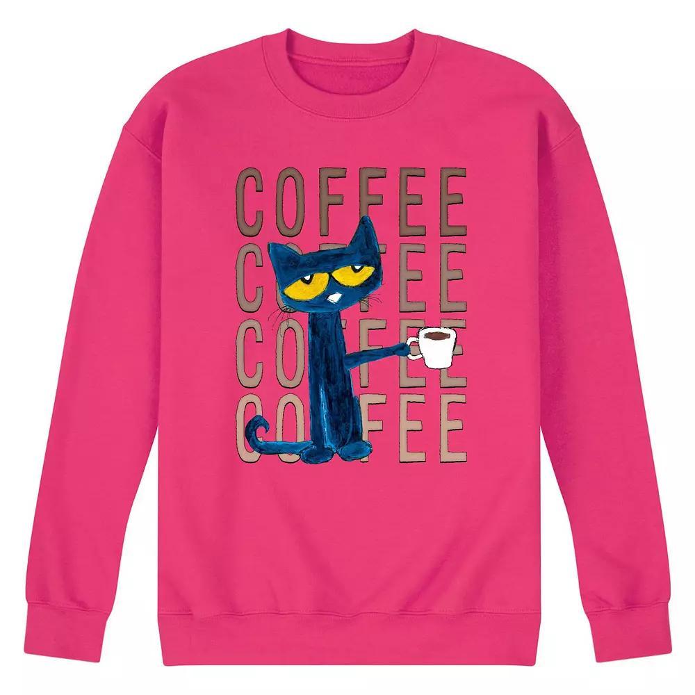 Men's Pete the Cat Pete With Coffee Fleece Sweatshirt,  Product Image