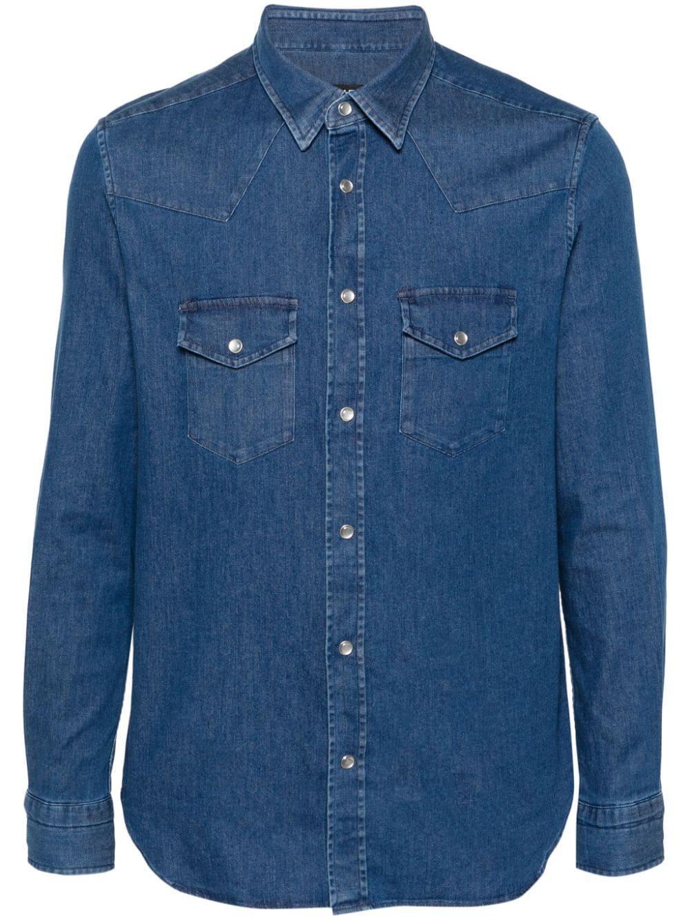 TOM FORD Jeanshemd Im Western-look In Blue Product Image