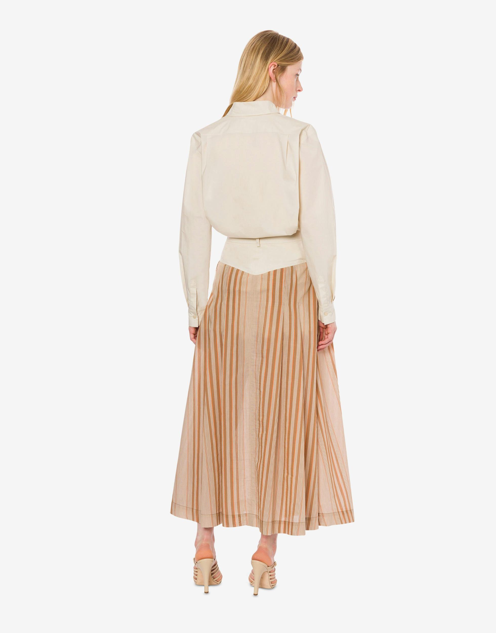 Muslin longuette skirt with alternating stripes Product Image