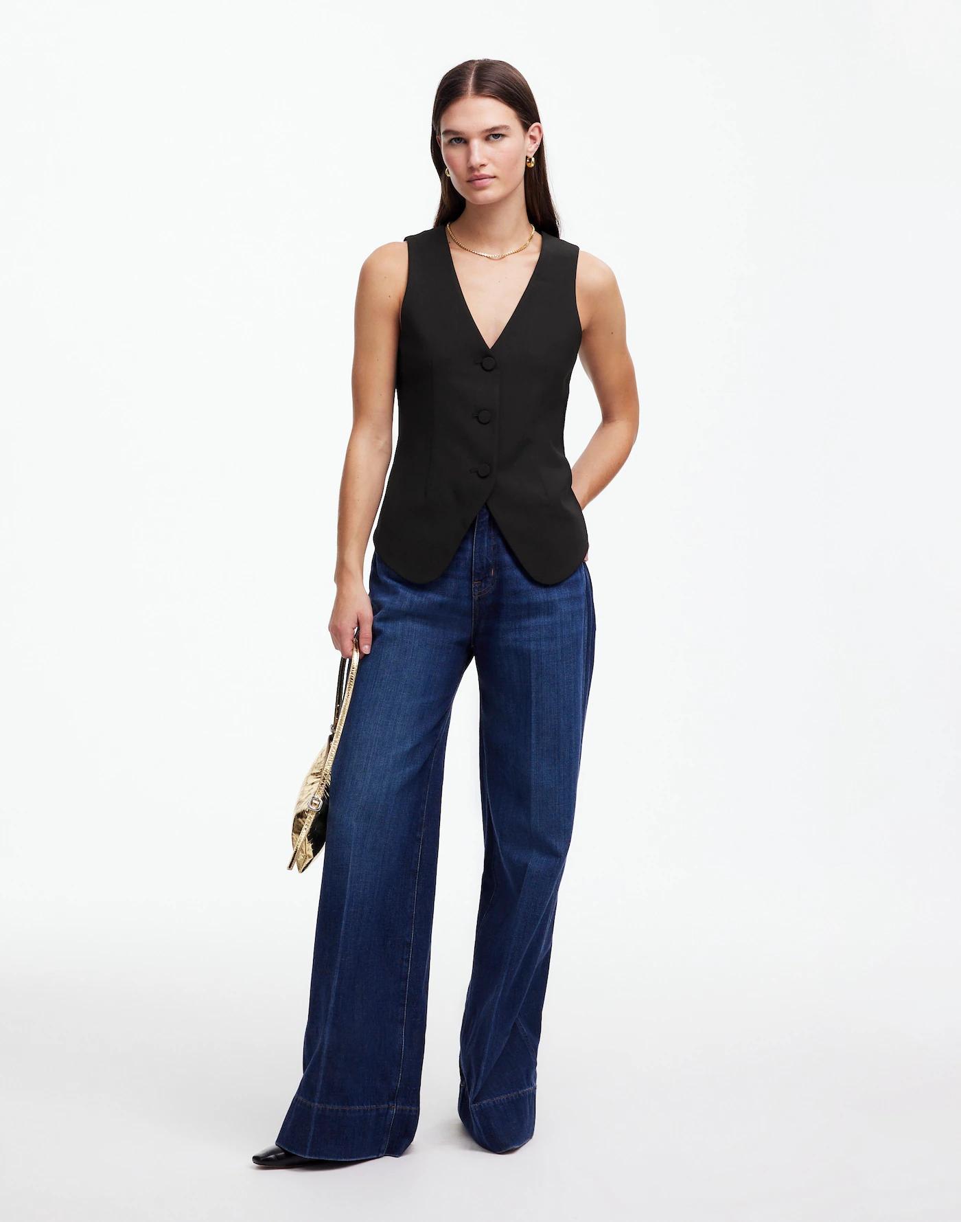 V-Neck Vest in Wool Blend Product Image