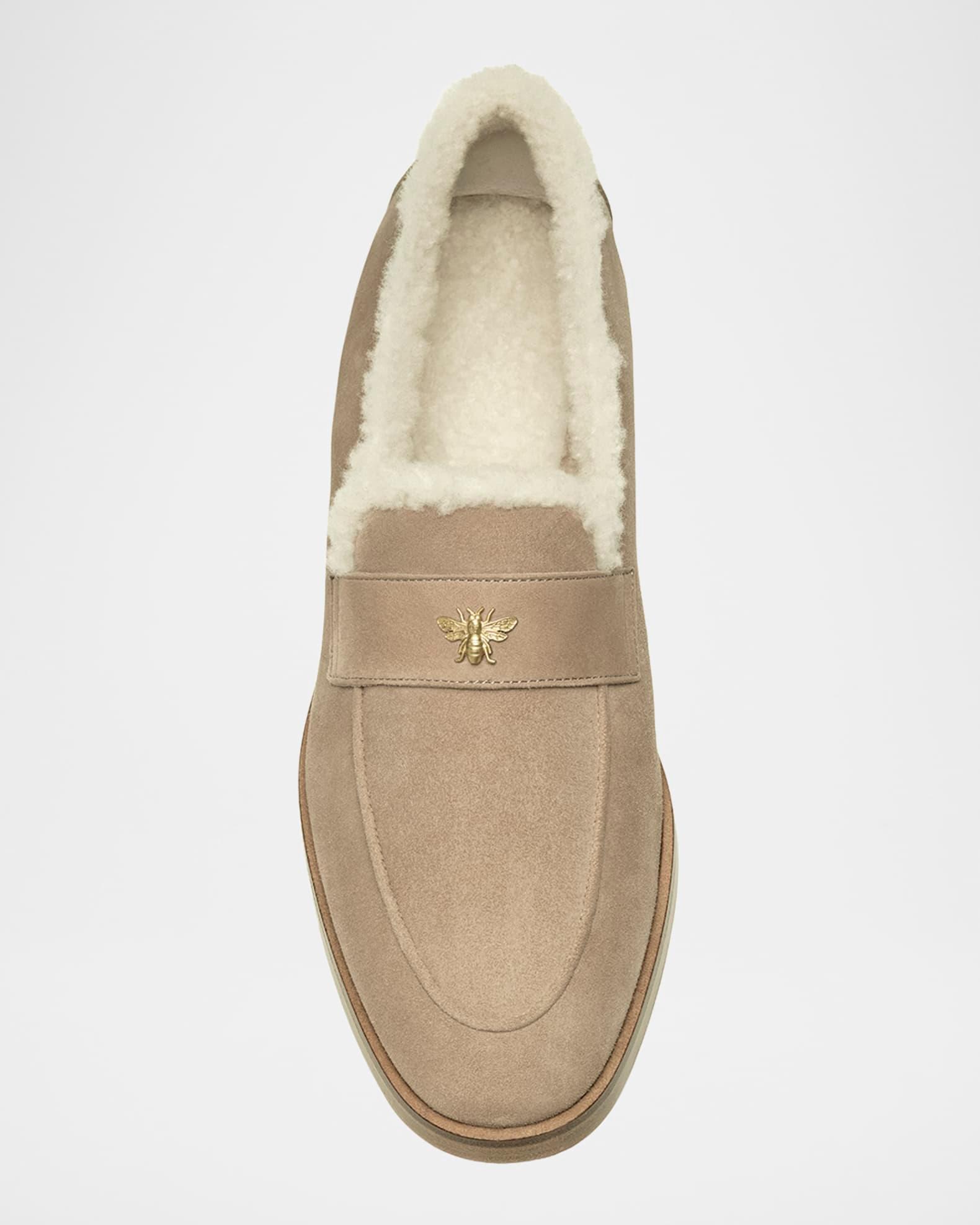 Flaneur Curly Shearling-Lined Suede Loafers Product Image