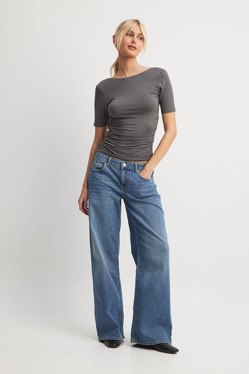 Soft Line Open Back Rouched Top Product Image