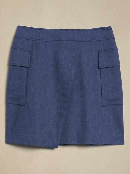 Linen-Blend Wrap Mini Skirt Product Image