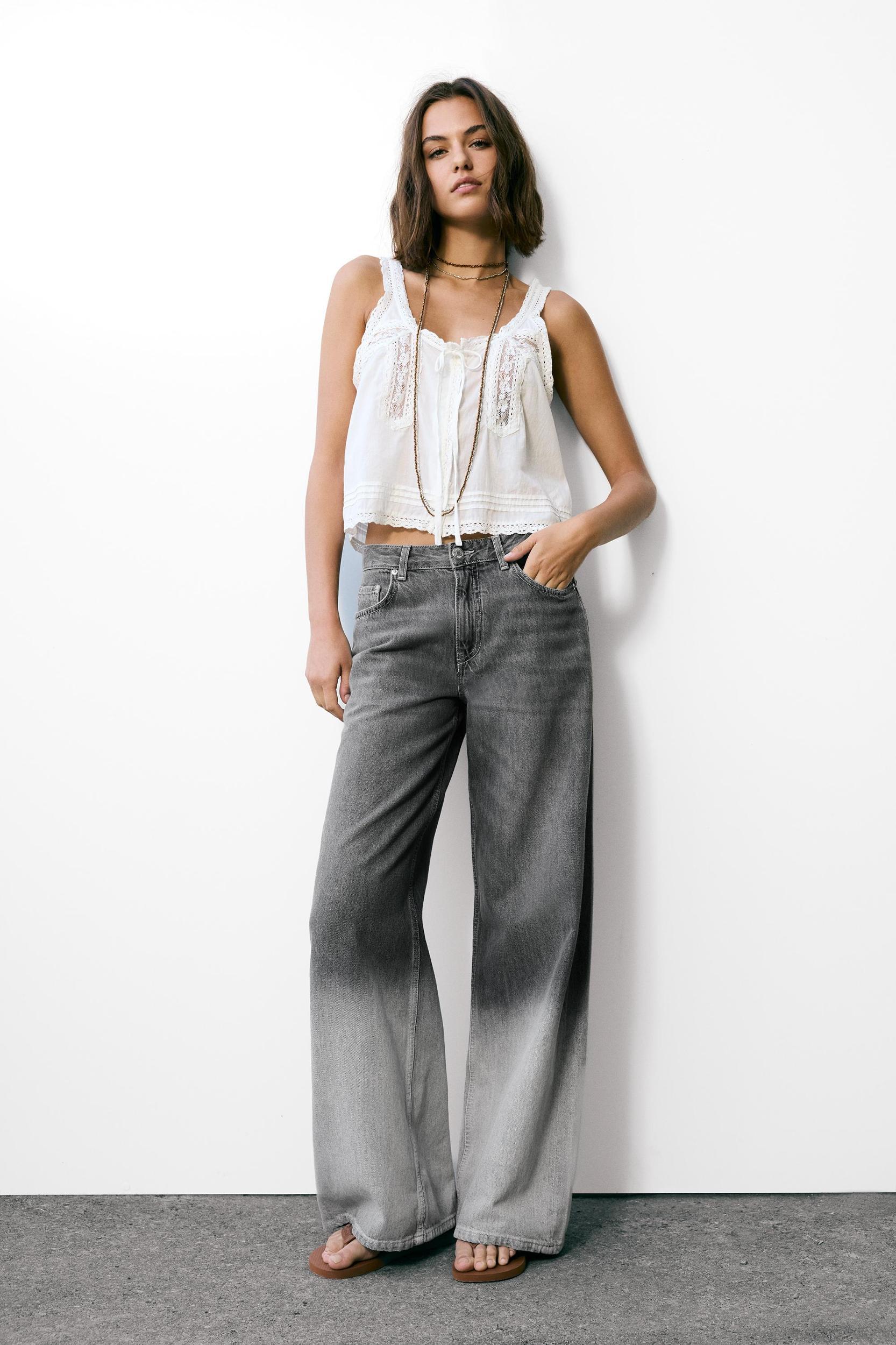 White lace trim top Product Image