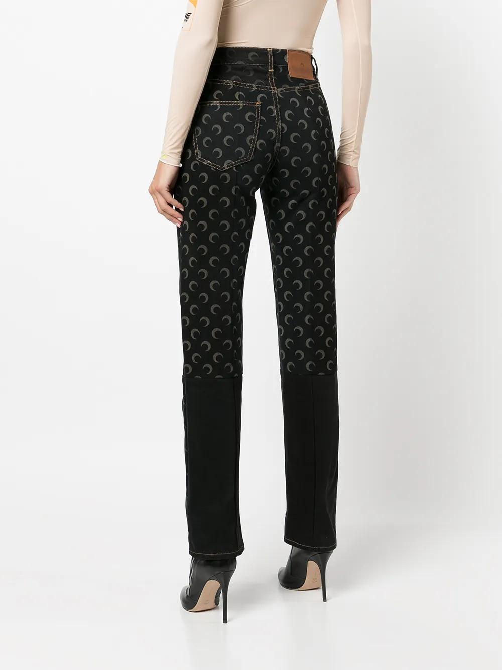 high-rise logo-print straight-leg jeans Product Image