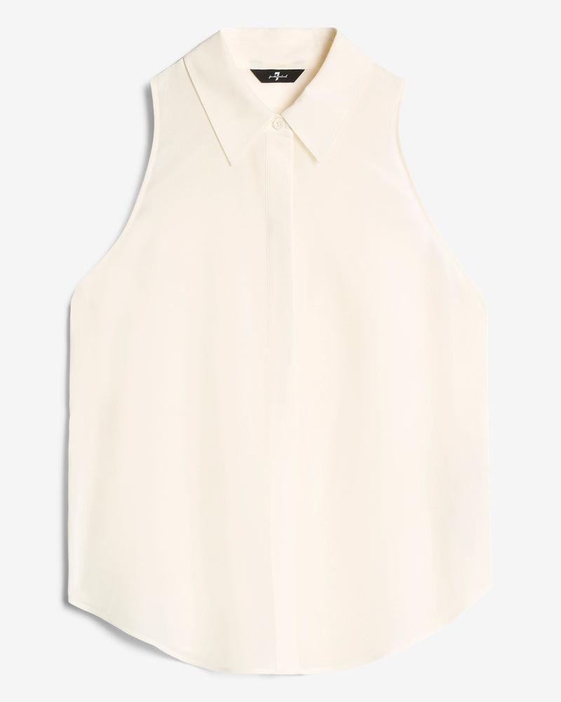 Sleeveless Silk Button Down Product Image