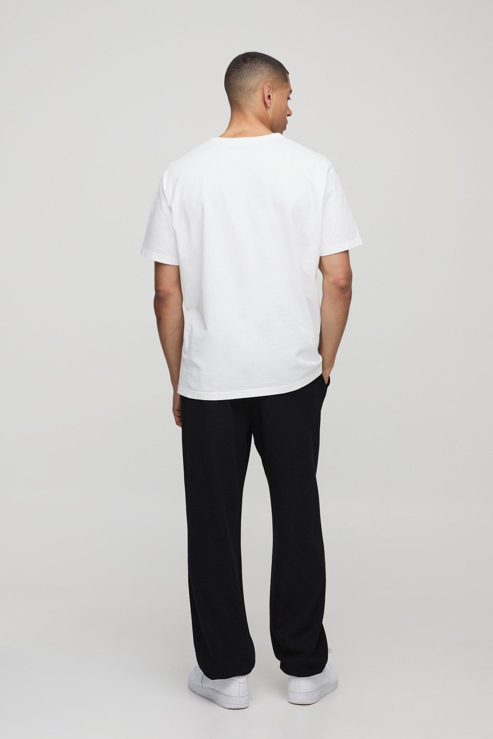 Oversized Man Embroidered Waffle Cuffed Sweatpants | boohooMAN USA Product Image